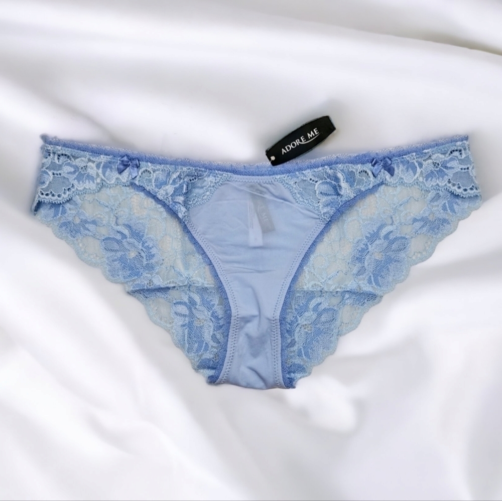 NWT Women's Adore Me Cheeky Undies Lace Blue - Small